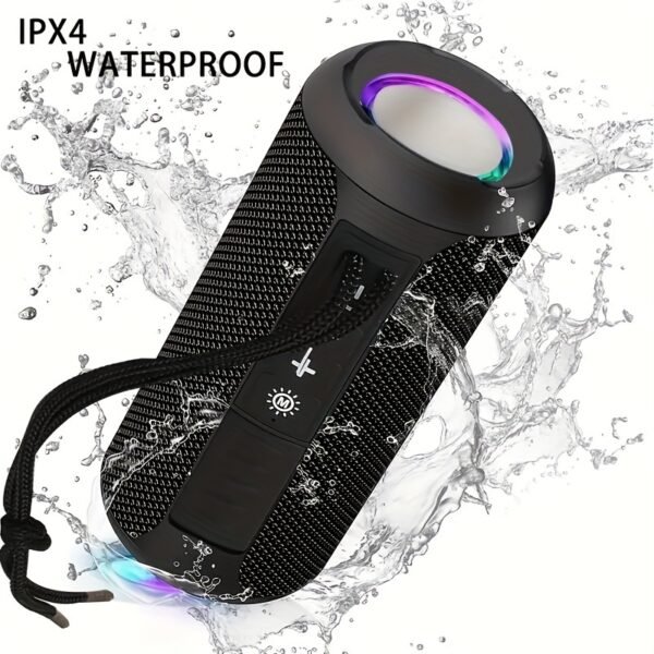 Altavoz Inalámbrico Portátil T&G con LED - Inalámbrico, Audio de Alta Resolución, Recargable por USB, Impermeable, Compatible con Teléfonos Móviles, Tabletas, Computadoras y TV