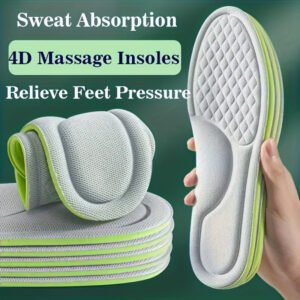 Un Par de Plantillas de Masaje Elevadas Cuadriláteras 5D, con una Sensación Suave y Absorción Rápida del Sudor, Adecuadas para Todo Tipo de Zapatos