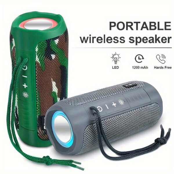 Altavoz Inalámbrico Portátil T&G con LED - Inalámbrico, Audio de Alta Resolución, Recargable por USB, Impermeable, Compatible con Teléfonos Móviles, Tabletas, Computadoras y TV - Imagen 16